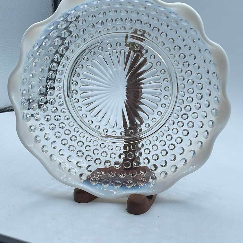 Vintage Fenton Moonstone Opalescent Hobnail bowl.
